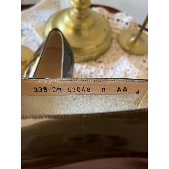 Vintage 90s Ferragamo Vara Bow Patent Leather Dark Brown 8 AA 338 DB 43048 - Picture 5 of 8